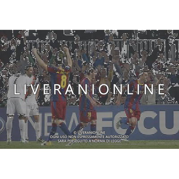 Barcelona\'s Xavi Hernandez goal during Champions League match on April, 6th 2011. Photo: Cesar Cebolla / ALFAQUI /ALDO LIVERANI CHAMPIONS LEAGUE BARCELLONA - FC Shakhtar Donetsk ANDATA DEI QUARTI DI FINALE - ITALY ONLY - *** Local Caption *** .