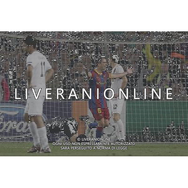Barcelona\'s Xavi Hernandez goal during Champions League match on April, 6th 2011. Photo: Cesar Cebolla / ALFAQUI /ALDO LIVERANI CHAMPIONS LEAGUE BARCELLONA - FC Shakhtar Donetsk ANDATA DEI QUARTI DI FINALE - ITALY ONLY - *** Local Caption *** .