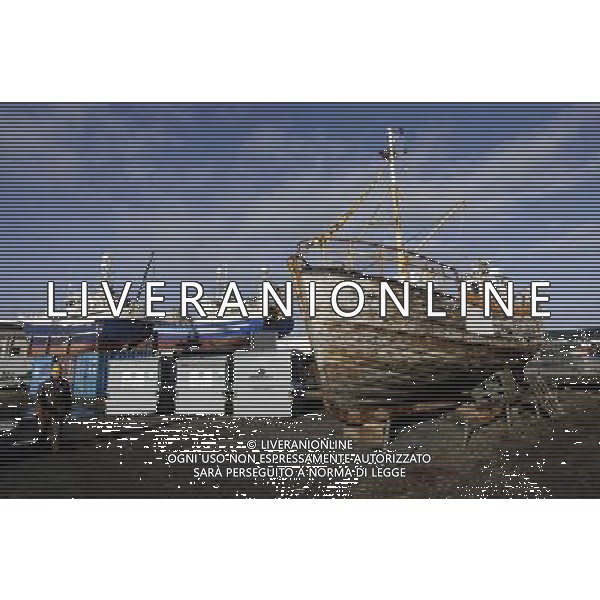 Ships lay on ground for repair in the old harbour of Reykjavik, Iceland, 6 April 2011. Recovering from the financial crisis the country will vote on a referendum on 9 April 2011 wether to accept the conditions to pay back the debt of millions to the UK. A previous referendum on 6 March 2010 regarding a previous offer made by the United Kingdom and the Netherlands was defeated, with 93% voting against and less than 2% in favor of agreeing to the terms. Vedute ed immagini dell\' Islanda , con capitale Reykjavik la cui economia  \' saltata \' per colpa della crisi finanziaria che ha colpito l\'intera Europa AG.ALDO LIVERANI SAS ITALY ONLY *** Local Caption *** .