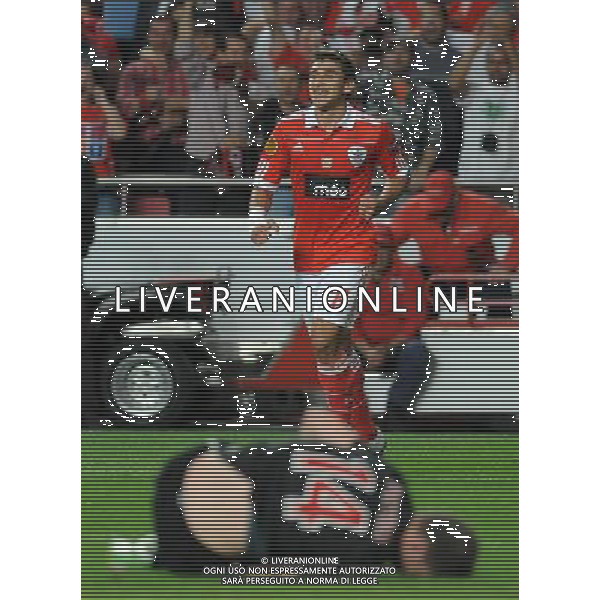20110407: LISBON, PORTUGAL - SL Benfica vs PSV Eindhoven: UEFA Europa League 2010/2011 - Quarter-Finals, First Leg. In picture: Eduardo Salvio (Benfica) celebrating goal. PHOTO: Alvaro Isidoro/CITYFILES AG ALDO LIVERANI ONLY ITALY