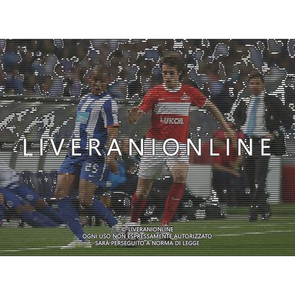 20110407: PORTO, PORTUGAL - FC Porto vs Spartak Moscow: UEFA Europa League 2010/2011 - Quarter-Finals, First Leg. In picture: Kirill Kombarov (Spartak) and Fernando (Porto). PHOTO: Manuel Azevedo/CITYFILES AG ALDO LIVERANI ONLY ITALY