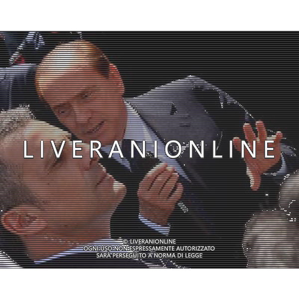 MILANO PALAZZO DI GIUSTIZIA SILVIO BERLUSCONI TIENE UN BREVE COMIZIO DOPO LA SENTENZA PH.FIOCHI_ALDO LIVERANI SAS