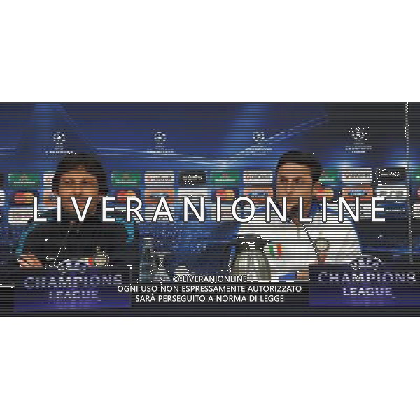 UEFA Champions League 2010/2011 Quarti di Finale Ritorno Gelsenkirchen (Germania) - 12.04.2011 Allenamenti e Conferenza Stampa Shalke04 Inter Nella Foto:Javier Zanetti-Leonardo /Ph.Vitez-Ag. Aldo Liverani