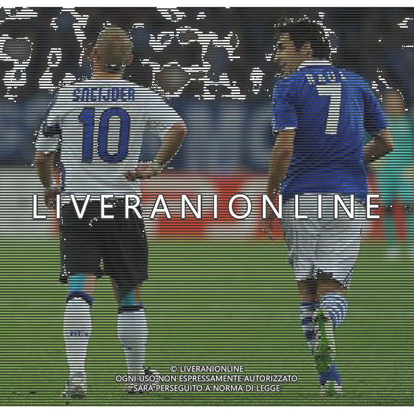 UEFA Champions League 2010/2011 Quarti di Finale Ritorno Gelsenkirchen (Germania) - 13.04.2011 Schalke 04-Inter Nella Foto:sneijder raul /Ph.Vitez-Ag. Aldo Liverani