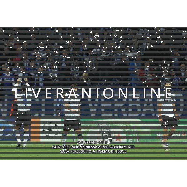 UEFA Champions League 2010/2011 Quarti di Finale Ritorno Gelsenkirchen (Germania) - 13.04.2011 Schalke 04-Inter Nella Foto:delusione milito e ranocchia /Ph.Vitez-Ag. Aldo Liverani