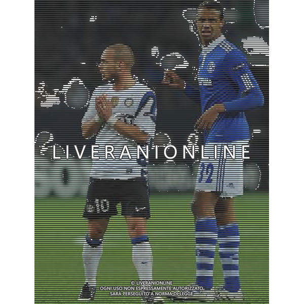 UEFA Champions League 2010/2011 Quarti di Finale Ritorno Gelsenkirchen (Germania) - 13.04.2011 Schalke 04-Inter Nella Foto:Wesley Sneijder-Joel Matip /Ph.Vitez-Ag. Aldo Liverani