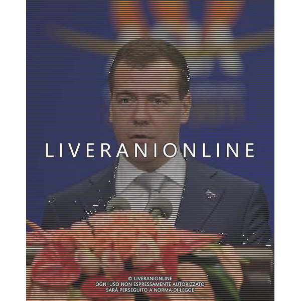 (110415) -- BOAO, April 15, 2011 () -- Russian President Dmitry Medvedev addresses the opening ceremony of the 2011 annual meeting of the Boao Forum for Asia (BFA) in Boao, south China\'s Hainan Province, April 15, 2011. (/Li Xueren) (zgp) Forum internazionale Boao Forum for Asia (BFA) AG. ALDO LIVERANI SAS ITALY ONLY *** Local Caption *** .