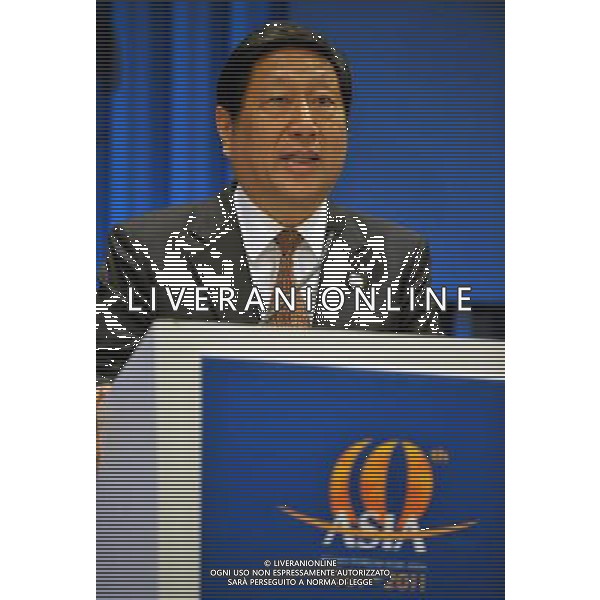 BOAO, April 15, 2011 Zhang Ping, chairman of National Development and Reform Commission, speaks at the forum \'Policy Briefing: the 12th Five Year Plan\' during the Boao Forum for Asia (BFA) Annual Conference 2011 in Boao, south China\'s Hainan Province, April 15, 2011. (/Guo Cheng) (zgp) Forum internazionale Boao Forum for Asia (BFA) 2011 AG. ALDO LIVERANI SAS ITALY ONLY *** Local Caption *** .