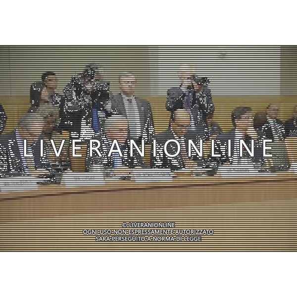 (110416) -- WASHINGTON D.C., April 16, 2011 () -- International Monetary Fund\'s Managing Director Dominque Strauss-Kahn (2nd L) along with First Deputy Managing Director John Lipsky (1st L), IMFC Chairman Tharman Shanmugaratnam (2nd R) and IMF Secretary Siddarth Tiwari attend the International Monetary and Financial Committee (IMFC) Meeting at the 2011 International Monetary Fund (IMF) and World Bank spring meetings in Washington D.C., capital of the United States, April 16, 2011. (/Zhang Jun) (zw) ©photoshot/AG ALDO LIVERANI SAS - ITALY ONLY - *** Local Caption *** .