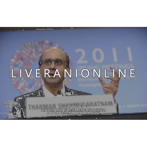 (110416) -- WASHINGTON D.C., April 16, 2011 () -- International Monetary and Financial Committee (IMFC) Chairman Tharman Shanmugaratnam attends a press conference after the IMFC Meeting at the 2011 International Monetary Fund (IMF) and World Bank spring meetings in Washington D.C., capital of the United States, April 16, 2011. (/Zhang Jun) (zw) ©photoshot/AG ALDO LIVERANI SAS - ITALY ONLY - *** Local Caption *** .