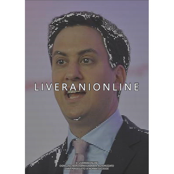 Labour leader Ed Miliband was joined by Shadow Universities Minister Gareth Thomas to discuss education and opportunities for people at a press conference in London this morning ©AG ALDO LIVERANI - ITALY ONLY *** Local Caption *** .