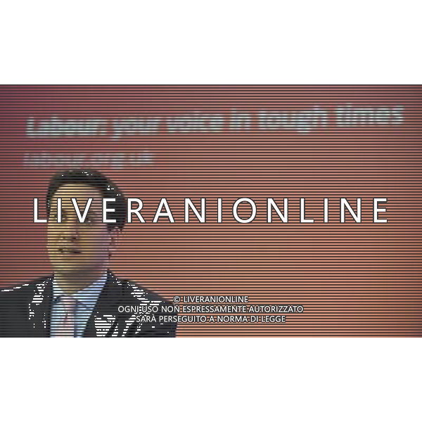 Labour leader Ed Miliband was joined by Shadow Universities Minister Gareth Thomas to discuss education and opportunities for people at a press conference in London this morning ©AG ALDO LIVERANI - ITALY ONLY *** Local Caption *** .