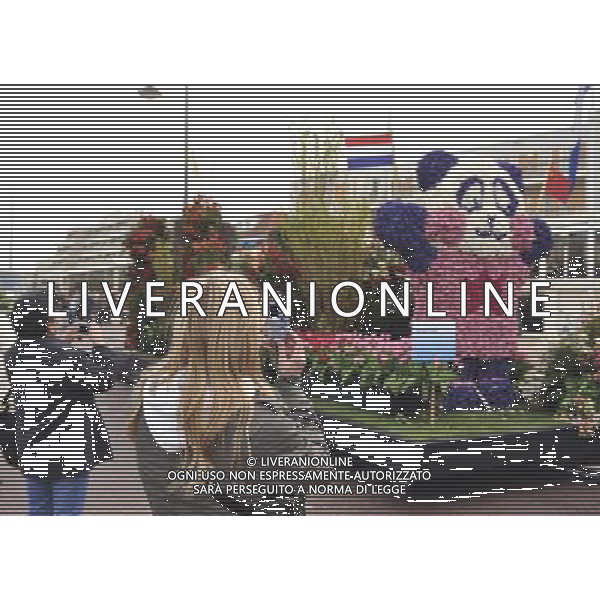 (110417) -- NOORDWIJK, April 17, 2011 () -- People take pictures of a panda float, contributed by the Chinese embassy and local Chinese community, during the Netherlands\' annual float parade in Noordwijk, about 30km north of the Hague, on April 16, 2011. (/Ding Chen) (nxl) Annuale parata e esposizione di fiori in Olanda AG. ALDO LIVERANI SAS ITALY ONLY *** Local Caption *** .