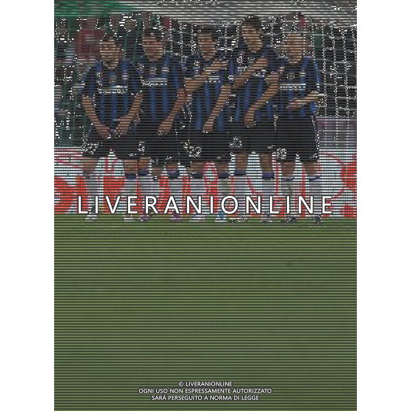 Coppa Italia TIM Cup 2010/2011 Semifinali Andata Roma - 19.04.2011 Roma-Inter Nella Foto:Goran Pandev-Dejan Stankovic-Diego Milito-Andrea Ranocchia-Esteban Cambiasso barriera /Ph.Vitez-Ag. Aldo Liverani