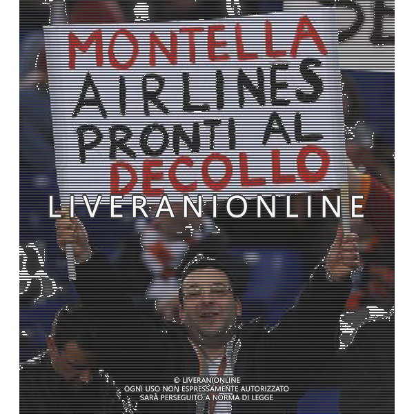 Coppa Italia TIM Cup 2010/2011 Semifinali Andata Roma - 19.04.2011 Roma-Inter Nella Foto:Tifosi Roma-Striscione per Vinccenzo Montella /Ph.Vitez-Ag. Aldo Liverani