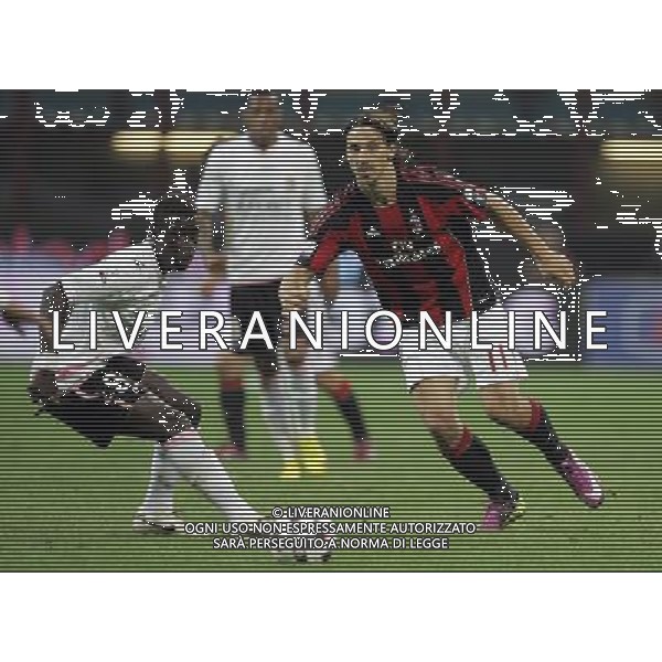 MILAN - PALERMO ANDATA SEMIFINALE DI COPPA ITALIA TIM CUP 20/04/2011 NELLA FOTO ibrahimovic e acquah ©LUZZANI/AGENZIA ALDO LIVERANI SAS