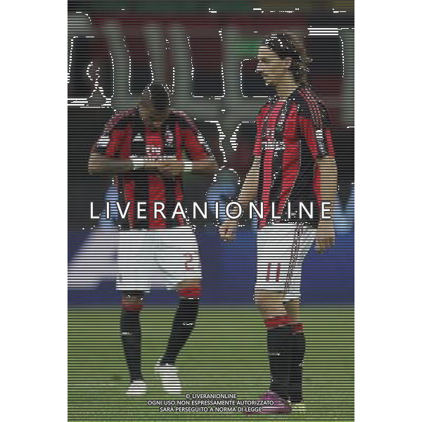 MILAN - PALERMO ANDATA SEMIFINALE DI COPPA ITALIA TIM CUP 20/04/2011 NELLA FOTO delusione ibrahimovic boateng ©LUZZANI/AGENZIA ALDO LIVERANI SAS