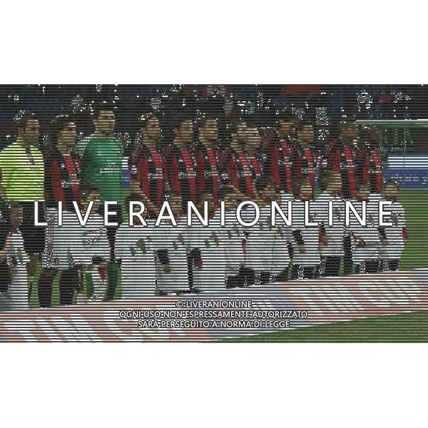 Milano 20-04-2011 Coppa Italia TIM CUP 2010/11 milan-palermo 2:2 nella foto la formazione del milan schierata durante l\'inno nazionale ph marco luzzani/ag aldo liverani s.a.s.