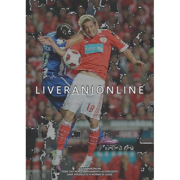 20110420: LISBON, PORTUGAL - SL Benfica vs FC Porto: Portuguese Cup 2010/2011, Semi-Finals, 2nd Leg. In picture: Fabio Coentrao (Benfica) and Otamendi (Porto). PHOTO: Alvaro Isidoro/CITYFILES PUCHAR PORTUGALII LIGA PORTUGALSKA SEZON 2010/2011 PILKA NOZNA POLFINAL BENFICA LIZBONA vs FC PORTO FOT. CITYFILES/NEWSPIX.PL PORTUGAL,BRAZIL,SPAIN,GERMANY,FRANCE,UK OUT !!! --- Newspix.pl AG ALDO LIVERANI ONLY ITALY *** Local Caption *** www.newspix.pl mail us: info@newspix.pl call us: 0048 022 23 22 222 --- Polish Picture Agency by Ringier Axel Springer Poland
