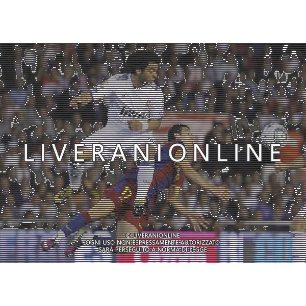 FC Barcelona\'s Pedro Rodriguez (r) and Real Madrid\'s Marcelo Vieira (l) during King\'s Cup 2001 Final match.April 20,2011. (ALTERPHOTOS/Acero) ALDO LIVERANI S A S ONLY ITALY