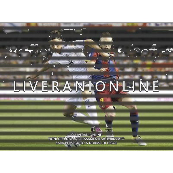 FC Barcelona\'s Andres Iniesta (r) and Real Madrid\'s Mesut Ozil (l) during King\'s Cup 2001 Final match.April 20,2011. (ALTERPHOTOS/Acero) ALDO LIVERANI S A S ONLY ITALY