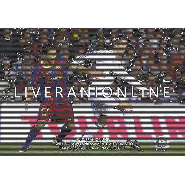 FC Barcelona\'s Adriano Correia (l) and Real Madrid\'s Cristiano Ronaldo during King\'s Cup 2001 Final match.April 20,2011. (ALTERPHOTOS/Acero) ALDO LIVERANI S A S ONLY ITALY