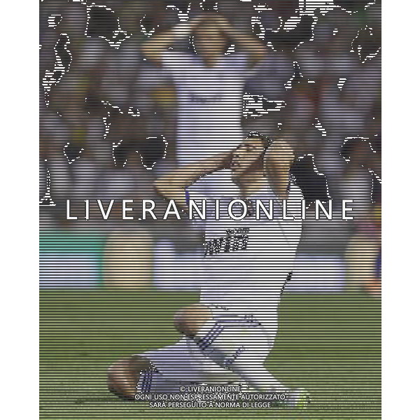 Real Madrid\'s Angel Di Maria (f) and Pepe dejected during King\'s Cup 2001 Final match.April 20,2011. (ALTERPHOTOS/Acero) ALDO LIVERANI S A S ONLY ITALY