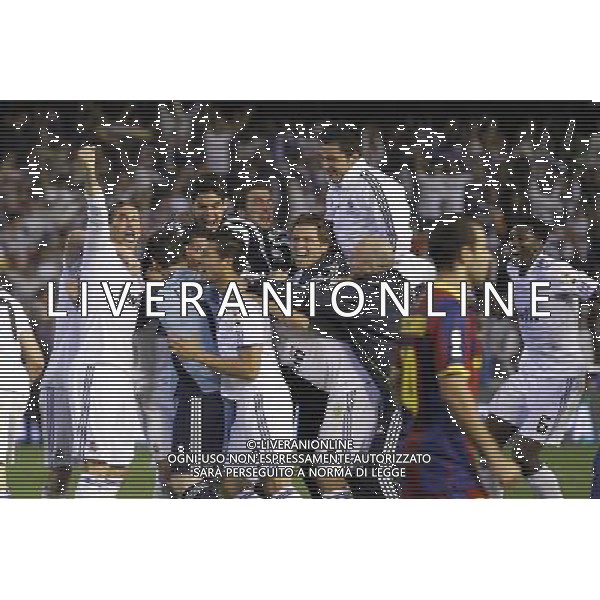 Real Madrid\'s players celebrate the victory during King\'s Cup 2001 Final match.April 20,2011. (ALTERPHOTOS/Acero) ALDO LIVERANI S A S ONLY ITALY