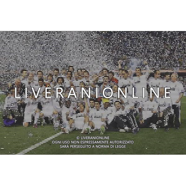 Real Madrid\'s players celebrate the victory during King\'s Cup 2001 Final match.April 20,2011. (ALTERPHOTOS/Acero) ALDO LIVERANI S A S ONLY ITALY