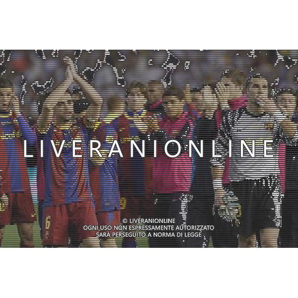 FC Barcelona\'s players dejected during King\'s Cup 2001 Final match.April 20,2011. (ALTERPHOTOS/Acero) ALDO LIVERANI S A S ONLY ITALY