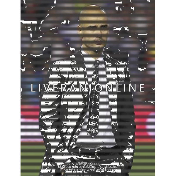 FC Barcelona\'s coach coach Pep Guardiola dejected during King\'s Cup 2001 Final match.April 20,2011. (ALTERPHOTOS/Acero) ALDO LIVERANI S A S ONLY ITALY