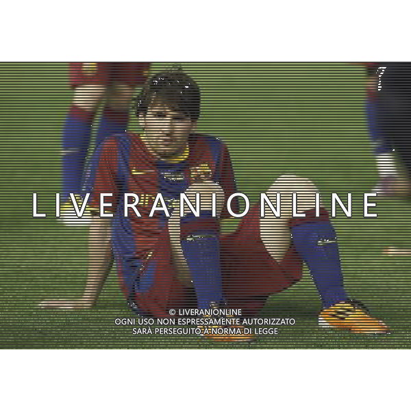 FC Barcelona\'s Leo Messi dejected during King\'s Cup 2001 Final match.April 20,2011. (ALTERPHOTOS/Acero) ALDO LIVERANI S A S ONLY ITALY