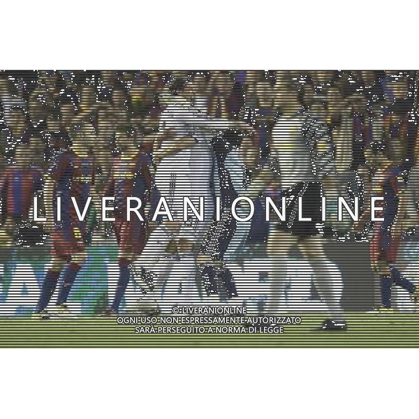 Real Madrid\'s players celebrate victory over Fc Barcelona players during Spain\'s King\'s Cup Final match in Valencia, Spain on April 20th 2011. Photo: Cesar Cebolla / ALFAQUI ALDO LIVERANI S A S ONLY ITALY