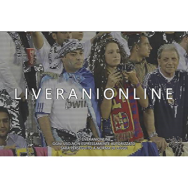 Real Madrid\' and Fc Barcelona fans Spain\'s King\'s Cup Final match in Valencia, Spain on April 20th 2011. Photo: Cesar Cebolla / ALFAQUI ALDO LIVERANI S A S ONLY ITALY