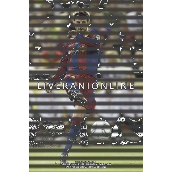 FC Barcelona\'s Gerard Pique during la Spain King\'s Cup Final match in Valencia, Spain on April 20th 2011. Photo: Cesar Cebolla / ALFAQUI ALDO LIVERANI S A S ONLY ITALY
