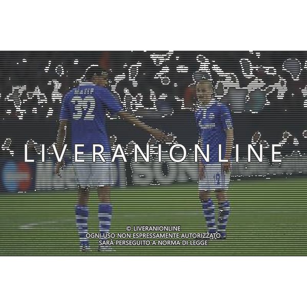 firo FuÃŸball,Fussball, 26.04.2011 Uefa Champions League 2010/2011 FC Schalke 04 - Manchester United Halbfinale Semifinal Hinspiel Joel Matip und Peer Kluge EnttÃ¤uschung $worldrightsEs gelten unsere AGB, einsehbar auf www.firosportphoto.de copyright by firo sportphoto: Pfefferackerstr. 2aÂ  45894 G e l s e n k i r c h e n www.firosportphoto.de mail@firosportphoto.de (V o l k s b a n k B o c h u m - W i t t e n ) BLZ.: 430 601 29 Kt. Nr.: 341 117 100 Tel:Â  0209 - 9304402 Fax:Â  0209 - 9304443 AG ALDO LIVERANI S A S ONLY ITALY