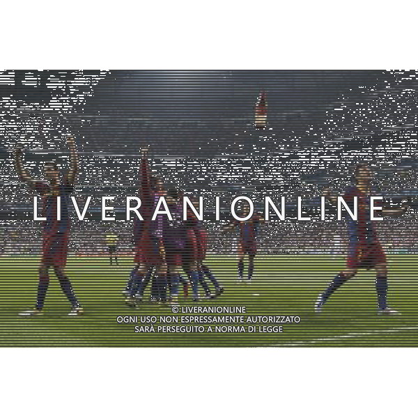 Barcelona\'s Lionel Messi goal during Champions League semifinal first match on April 27 2011. Photo: Alex Cid-Fuentes / ALFAQUI AG ALDO LIVERANI ONLY ITALY