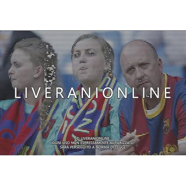 Barcelona\'s fans at Santiago Bernabeu Stadium before Champions League match in Madrid. April 27, 2011. (ALTERPHOTOS/Alvaro Hernandez) AG ALDO LIVERANI ONLY ITALY