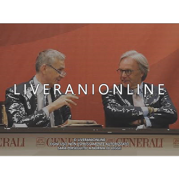 TRIESTE 30/4/2011 ASSEMBLEA DEGLI AZIONISTI DI GENERALI NELLA FOTO DIEGO DELLA VALLE ED ANGELO MIGLIETTA FOTO ROMANO/AG ALDO LIVERANI