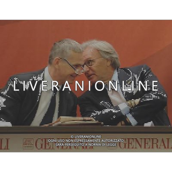 TRIESTE 30/4/2011 ASSEMBLEA DEGLI AZIONISTI DI GENERALI NELLA FOTO DIEGO DELLA VALLE ED ANGELO MIGLIETTA FOTO ROMANO/AG ALDO LIVERANI