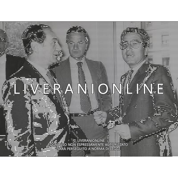 Sergio Campana (Bassano del Grappa, 1 agosto 1934) avvocato ed ex calciatore italiano. Ha giocato nel ruolo di centravanti. Presidente dell\'Associazione Italiana Calciatori. nella foto Sergio Campana antonio matarrese ph.fiochi/ALDO LIVERANI SAS