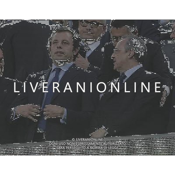 FC Barcelona\'s President Sandro Rossell (l) and Real Madrid\'s President Florentino Perez during UEFA Champions League match.May 3,2011.(ALTERPHOTOS/Acero) AG ALDO LIVERANI S A S ONLY ITALKY