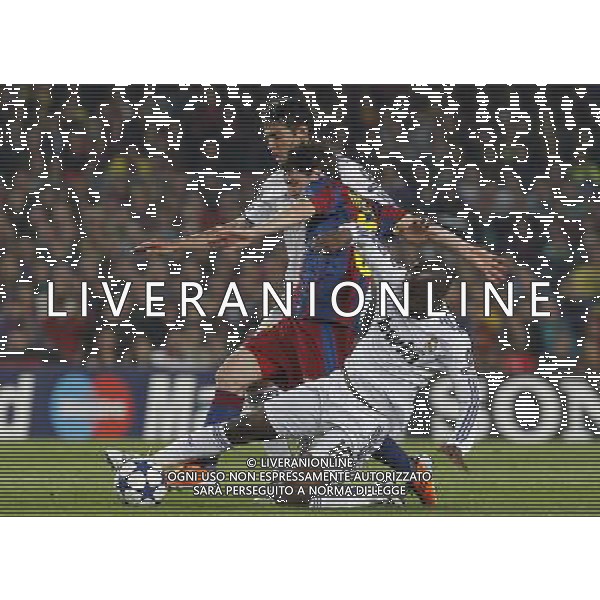 FC Barcelona\'s Leo Messi (c) and Real Madrid\'s Kaka (l) and Lass Diarra during UEFA Champions League match.May 3,2011.Acer/ ALFAQUI AG ALDO LIVERANI S A S ONLY ITALKY