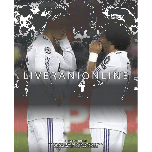 Real Madrid\'s Cristiano Ronaldo and Marcelo Vieira dejected during UEFA Champions League match.May 3,2011.Acer/ ALFAQUI AG ALDO LIVERANI S A S ONLY ITALKY