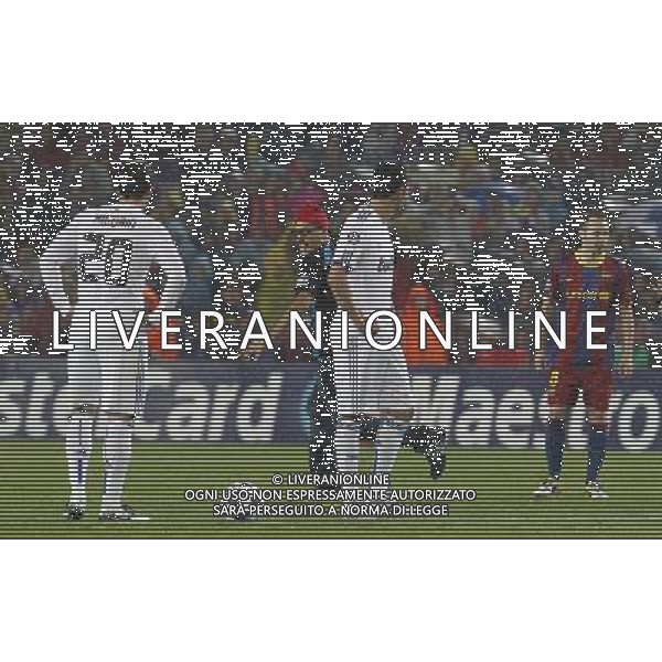 Jimy Jump in the curt in presence of players of FC Barcelona\'s and Real Madrid\'s during UEFA Champions League match.May 3,2011.(ALTERPHOTOS/Acero) AG ALDO LIVERANI S A S ONLY ITALKY