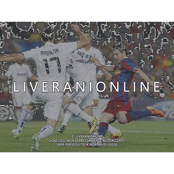 FC Barcelona\'s Leo Messi (r) during UEFA Champions League match.May 3,2011.Steel/ ALFAQUI AG ALDO LIVERANI S A S ONLY ITALKY