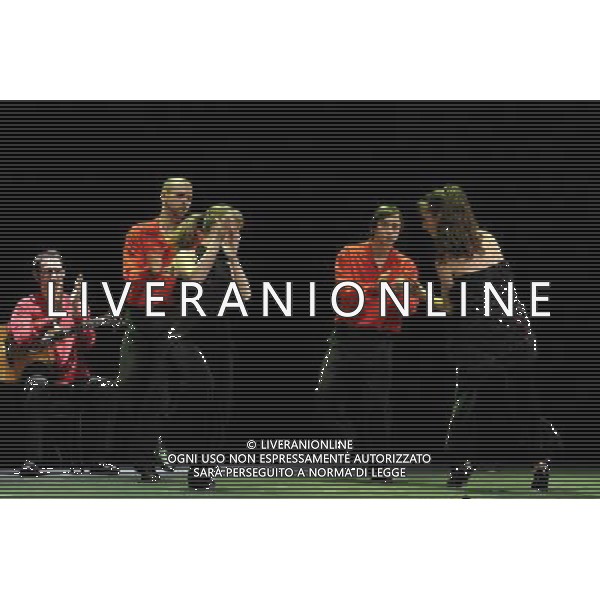 Tap OleÇ a Catalan company, make their London debut with their latest production, Tapeando, mixing tap, Spanish guitar and percussion. AG. ALDO LIVERANI SAS ITALY ONLY *** Local Caption *** .