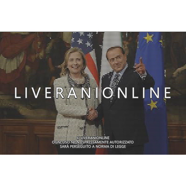 Roma - 05/05/2011 - Palazzo Chigi - Il Presidente del Consiglio Silvio Berlusconi incontra Hillary Clinton - nella foto: Hillary Clinton e Silvio Berlusconi å© Fabrizio Corradetti - Ag. Aldo Liverani sas