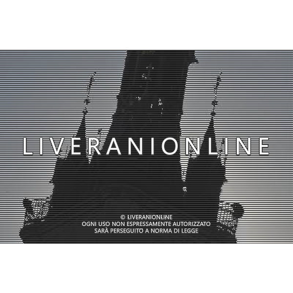 (110504) -- BRUSSELS, May 4, 2011 () -- Picture taken on May 3, 2011 shows silhouette of the Tournai belfry in Tournai, western Belgian city. Tournai is one of the oldest city of Belgium. Built on the first half of 12th centery and famous for its mixed Romanesque and Gothic style, the Notre-Dame Cathedral of Tournai was listed as World Heritage by UNESCO in 2000. (/Wu Wei) (zx) BRUXELLES, 4 maggio 2011 () - Foto scattata il 3 maggio 2011 mostra di Notre-Dame e le sue costruzioni vicine a Tournai, occidentale della cittˆ belga. Tournai  una delle pi antiche cittˆ del Belgio. Costruito nella prima metˆ del centery 12 e famosa per il suo stile misto romanico e gotico, la Cattedrale di Notre-Dame di Tournai  stato elencato come Patrimonio Mondiale dell\'Umanitˆ dall\'UNESCO nel 2000. (/ Wu Wei) (zx) AG ALDO LIVERANI S A S ONLY ITALY