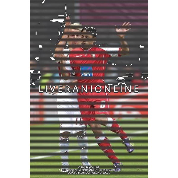 20110505: BRAGA, PORTUGAL - SC Braga vs SL Benfica: UEFA Europa League 2010/2011, Semi-Finals, Second Leg. In picture: Fabio Coentrao and Marcio Mossoro. PHOTO: Pedro Benavente/CITYFILES/ALDO LIVERANI SPORT CALCIO EUROPA LEAGUE - SPORTING BRAGA - BENFICA - ITALY ONLY - *** Local Caption *** .